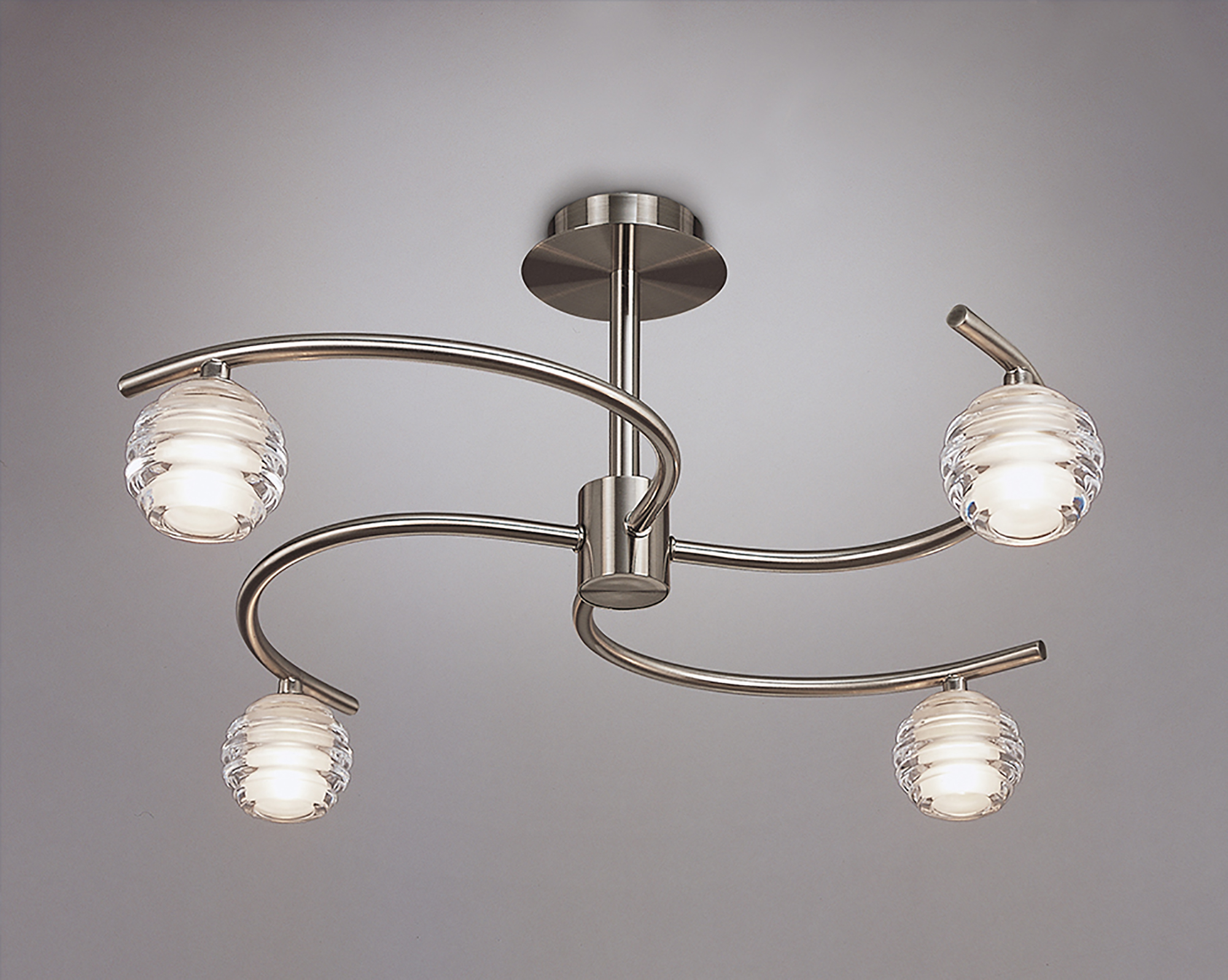 Sphere Satin Nickel Ceiling Lights Mantra Semi Flush Fittings